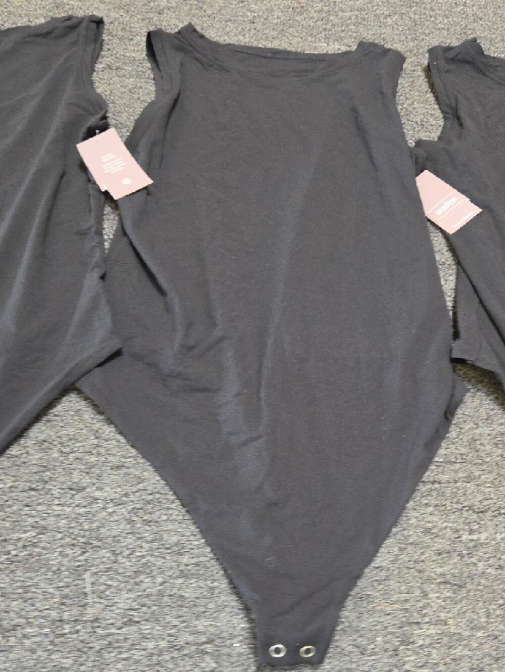 (#1C) Auden Black Sleeveless 3 Scoop Neck Bodysuits - Picture 4 of 5